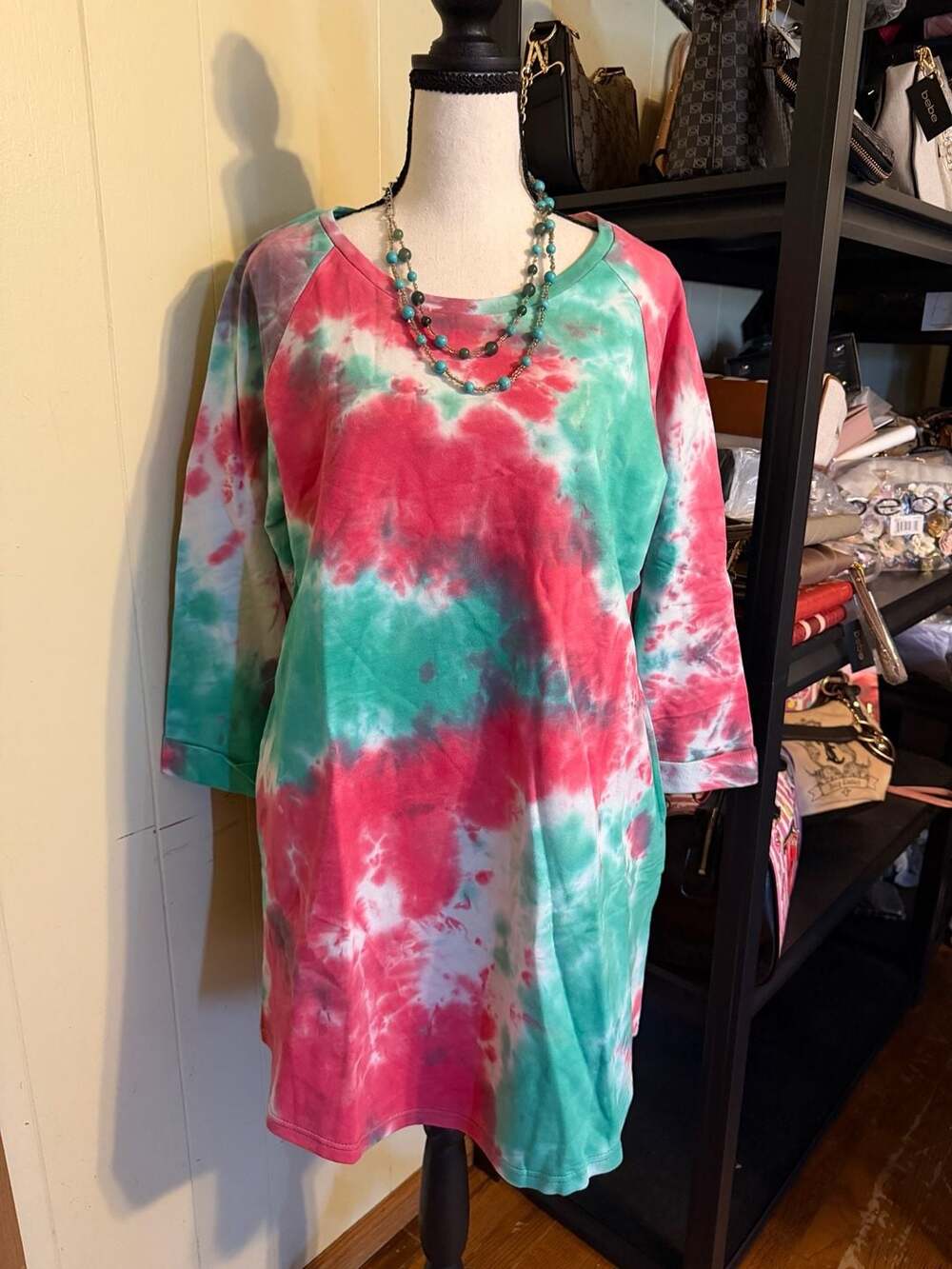 Heyson Tie Dye Long Sleeve Crewneck T-Shirt Dress